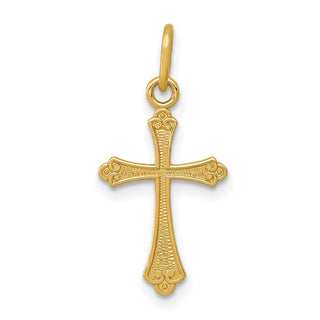 14k Yellow Gold Polished Small Cross Pendant