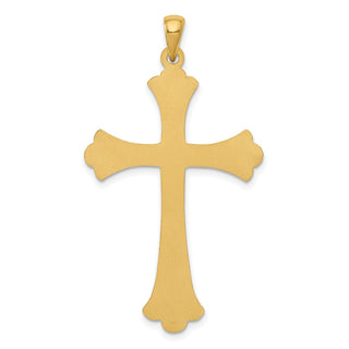 14k Yellow Gold Fleur De Lis Cross Pendant XR147