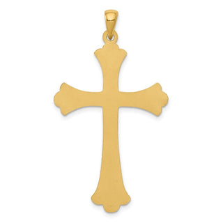 14k Yellow Gold Fleur De Lis Cross Pendant XR147