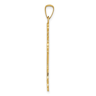 14k Yellow Gold Polished Budded Cross Pendant XR1480