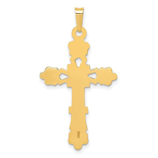 14k Yellow Gold Polished Budded Cross Pendant XR1480
