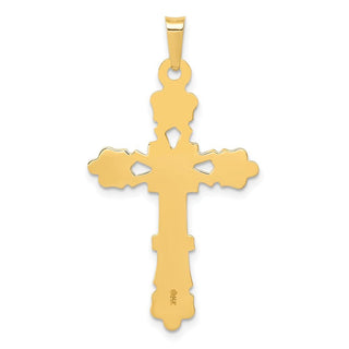 14k Yellow Gold Polished Budded Cross Pendant XR1480