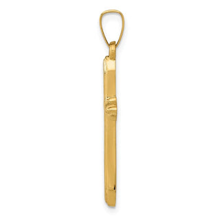 14k Yellow Gold Textured and Polished Passion Cross Pendant XR1482