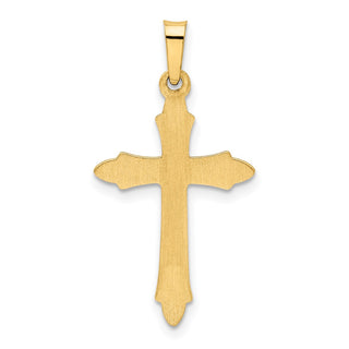 14k Yellow Gold Textured and Polished Passion Cross Pendant XR1482