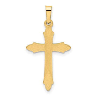 14k Yellow Gold Textured and Polished Passion Cross Pendant XR1482