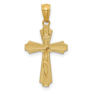 14k Yellow Gold Polished Small Passion Crucifix Pendant