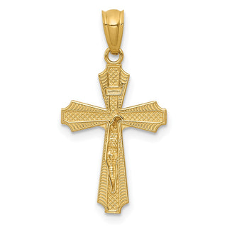 14k Yellow Gold Polished Small Passion Crucifix Pendant