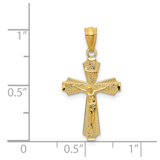 14k Yellow Gold Polished Small Passion Crucifix Pendant