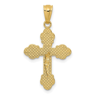 14k Yellow Gold Polished Inri Small Crucifix Pendant