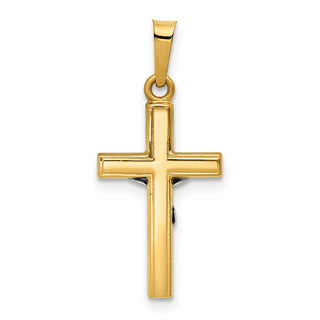 14k Yellow Gold Polished Inri Crucifix Cross Pendant XR1496