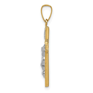14k Yellow Gold Polished Inri Crucifix Cross Pendant XR1497