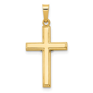 14k Yellow Gold Polished Inri Crucifix Cross Pendant XR1497