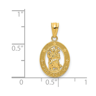 14k Yellow Gold Polished St Christopher Pendant