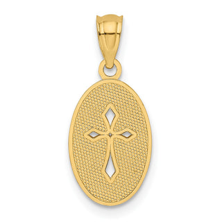 14k Yellow Gold Polished Small Cross Medal Pendant