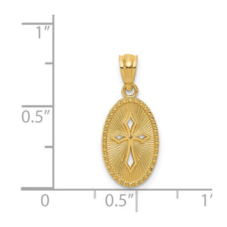 14k Yellow Gold Polished Small Cross Medal Pendant