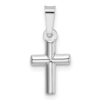 14k White Gold Polished Cross Pendant XR1551