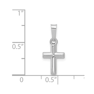 14k White Gold Polished Cross Pendant XR1551