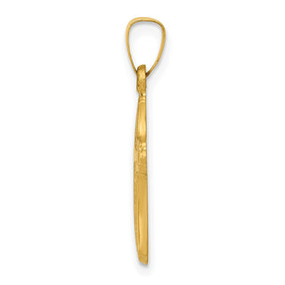 14k Yellow Gold Polished and Textured Cross Pendant XR1552