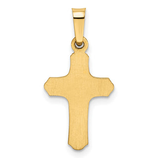 14k Yellow Gold Polished and Textured Cross Pendant XR1552