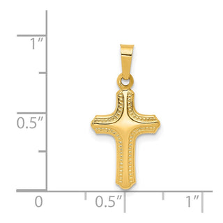 14k Yellow Gold Polished and Textured Cross Pendant XR1552