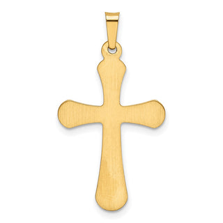 14k Yellow Gold Polished Rounded Cross Pendant XR1554