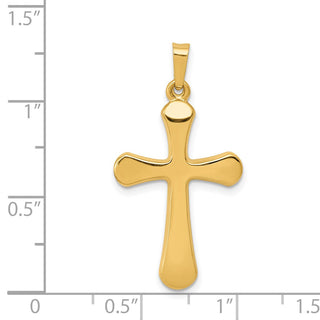 14k Yellow Gold Polished Rounded Cross Pendant XR1554