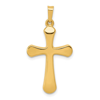 14k Yellow Gold Polished Rounded Cross Pendant XR1554