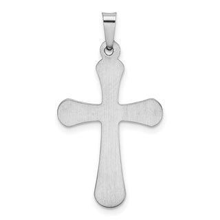 14k White Gold Polished Rounded Cross Pendant XR1555