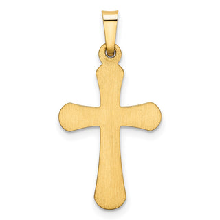 14k Yellow Gold Polished Rounded Cross Pendant XR1556