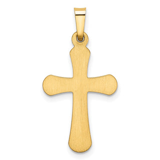 14k Yellow Gold Polished Rounded Cross Pendant XR1556