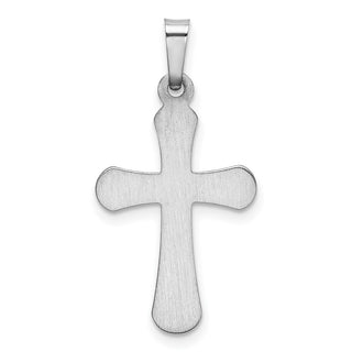 14k White Gold Polished Rounded Cross Pendant XR1557