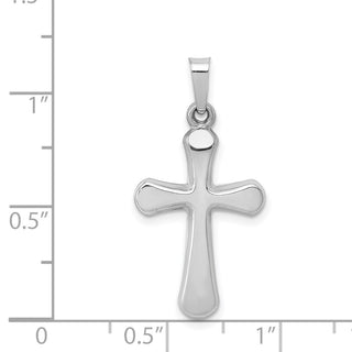 14k White Gold Polished Rounded Cross Pendant XR1557
