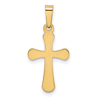14k Yellow Gold Polished Rounded Cross Pendant XR1558