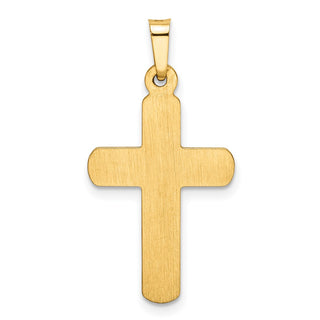 14k Yellow Gold Satin Latin Cross Pendant