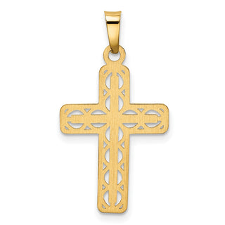 14k Yellow Gold Polished Filigree Cross Pendant XR1561