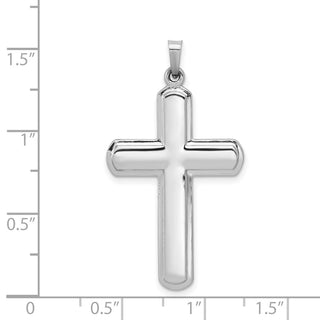 14k White Gold Polished Latin Cross Pendant XR1563