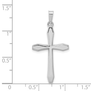 14k White Gold Polished Cross Pendant XR1571