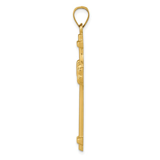 14k Yellow Gold Polished Fancy Cross Pendant XR1583