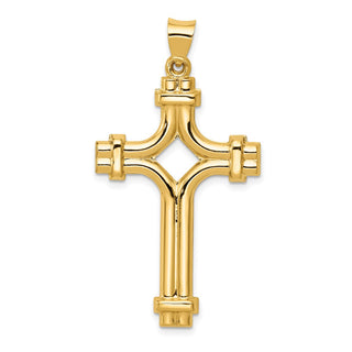 14k Yellow Gold Polished Fancy Cross Pendant XR1583