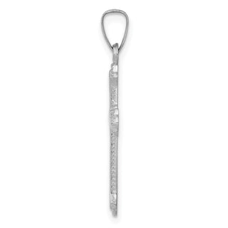 14k White Gold Polished Cross Pendant XR1591