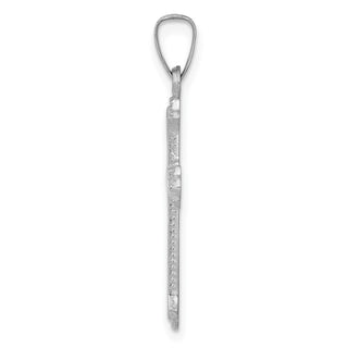 14k White Gold Polished Cross Pendant XR1591