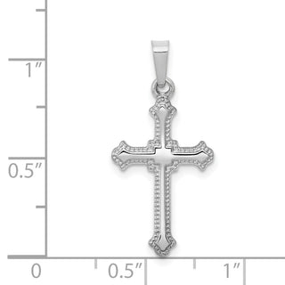 14k White Gold Polished Cross Pendant XR1591