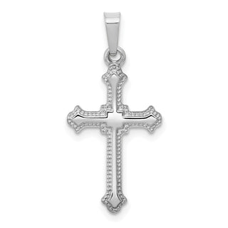 14k White Gold Polished Cross Pendant XR1591