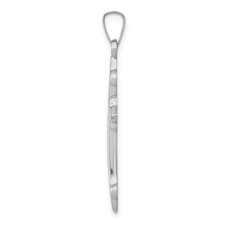 14k White Gold Polished Fleur De Lis Cross Pendant