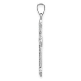 14k White Gold Polished Cross Pendant XR1597