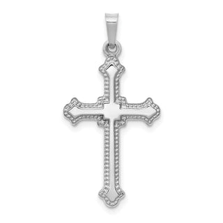 14k White Gold Polished Cross Pendant XR1597