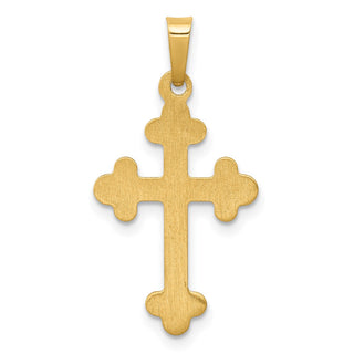 14k Yellow Gold Polished Budded Cross Pendant XR1600