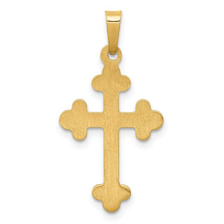 14k Yellow Gold Polished Budded Cross Pendant XR1600