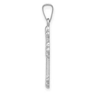 14k White Gold Polished Budded Cross Pendant XR1601