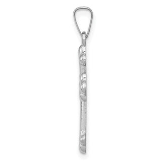 14k White Gold Polished Budded Cross Pendant XR1601